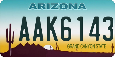 AZ license plate AAK6143