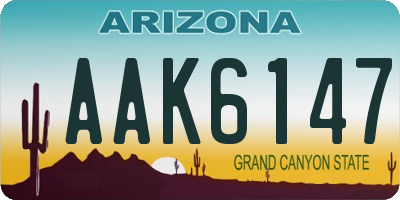 AZ license plate AAK6147