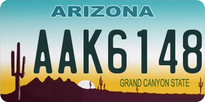 AZ license plate AAK6148