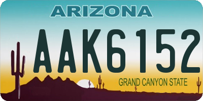 AZ license plate AAK6152