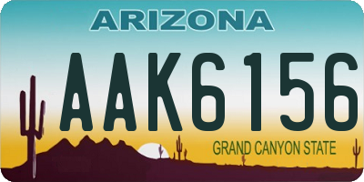 AZ license plate AAK6156