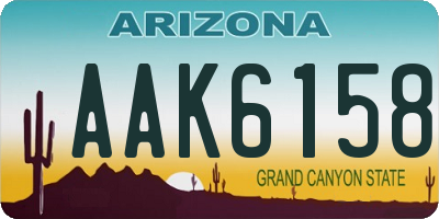 AZ license plate AAK6158