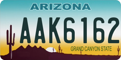 AZ license plate AAK6162