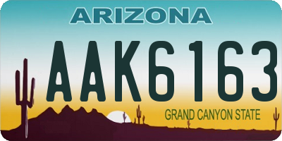 AZ license plate AAK6163