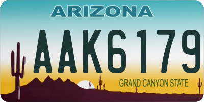 AZ license plate AAK6179