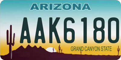 AZ license plate AAK6180