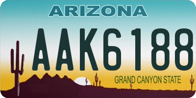 AZ license plate AAK6188