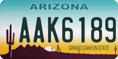 AZ license plate AAK6189