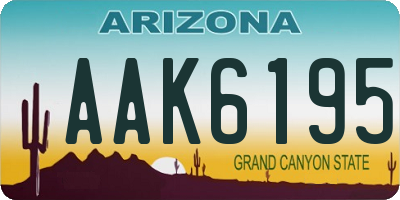 AZ license plate AAK6195