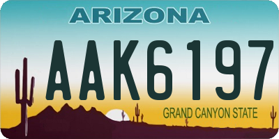 AZ license plate AAK6197