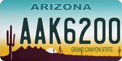 AZ license plate AAK6200