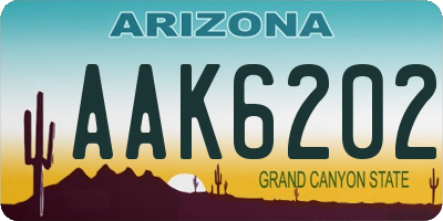 AZ license plate AAK6202
