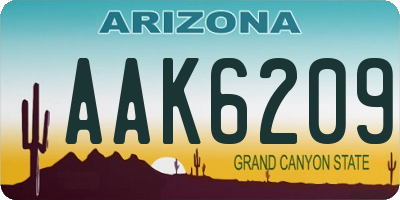 AZ license plate AAK6209