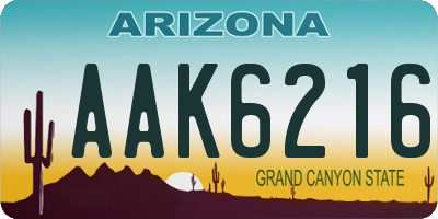 AZ license plate AAK6216