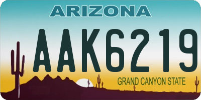AZ license plate AAK6219