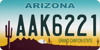 AZ license plate AAK6221