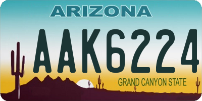AZ license plate AAK6224