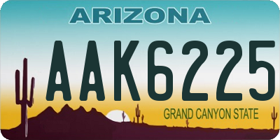 AZ license plate AAK6225