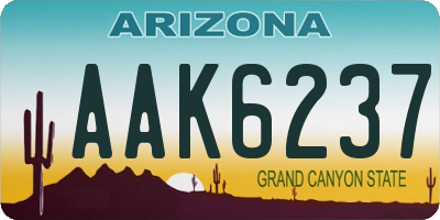 AZ license plate AAK6237