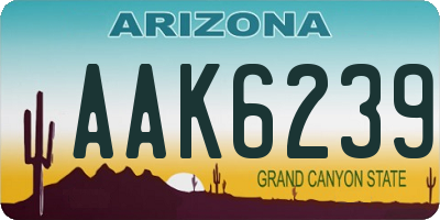 AZ license plate AAK6239