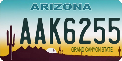 AZ license plate AAK6255