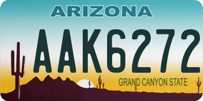 AZ license plate AAK6272