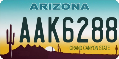 AZ license plate AAK6288