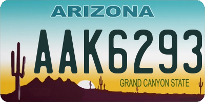 AZ license plate AAK6293
