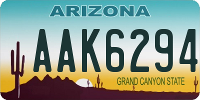 AZ license plate AAK6294