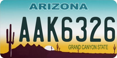 AZ license plate AAK6326
