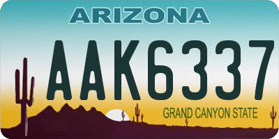AZ license plate AAK6337