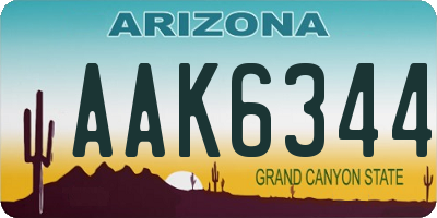 AZ license plate AAK6344