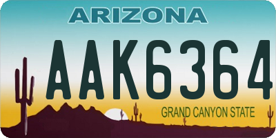 AZ license plate AAK6364