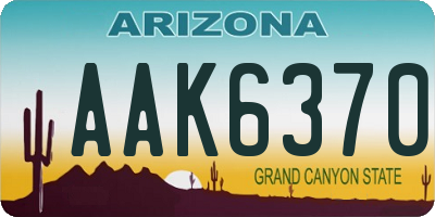 AZ license plate AAK6370