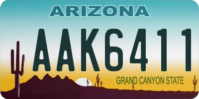 AZ license plate AAK6411