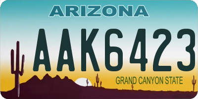 AZ license plate AAK6423