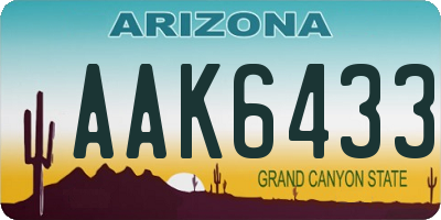 AZ license plate AAK6433