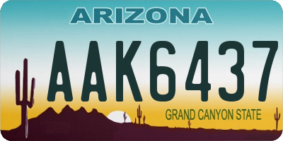 AZ license plate AAK6437