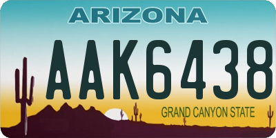 AZ license plate AAK6438