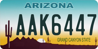 AZ license plate AAK6447