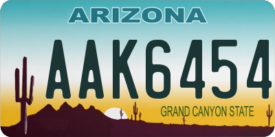 AZ license plate AAK6454