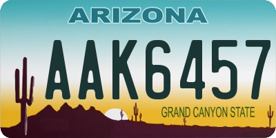 AZ license plate AAK6457
