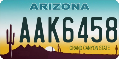 AZ license plate AAK6458