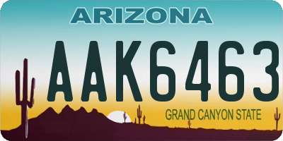 AZ license plate AAK6463