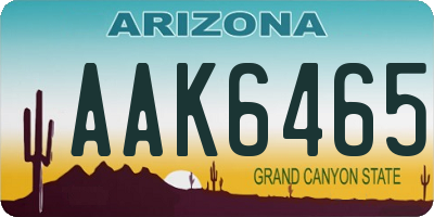 AZ license plate AAK6465