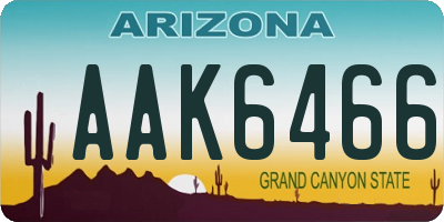 AZ license plate AAK6466