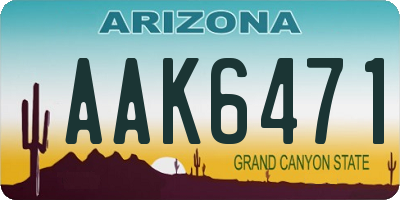 AZ license plate AAK6471