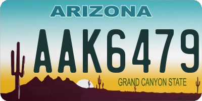 AZ license plate AAK6479