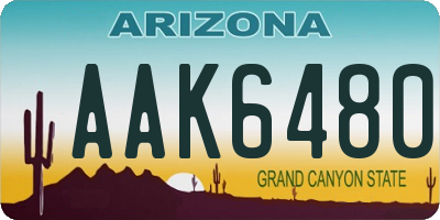 AZ license plate AAK6480