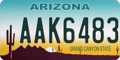AZ license plate AAK6483